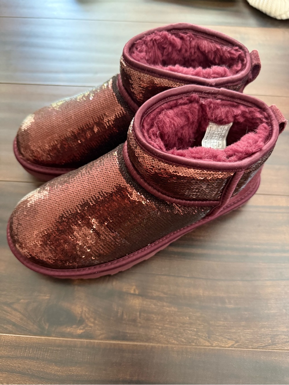 UGG Sequin Ankle Boots - Burgundy